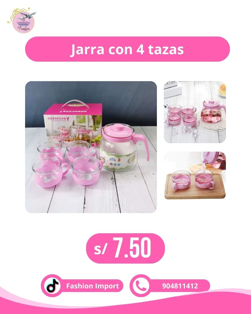 JARRA CON 4 TAZAS