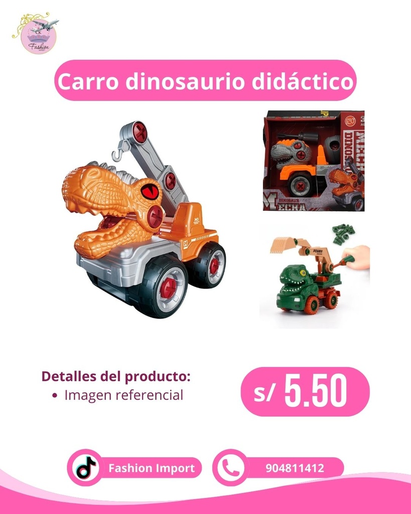 CARRO DINOSAURIO DIDÁCTICO