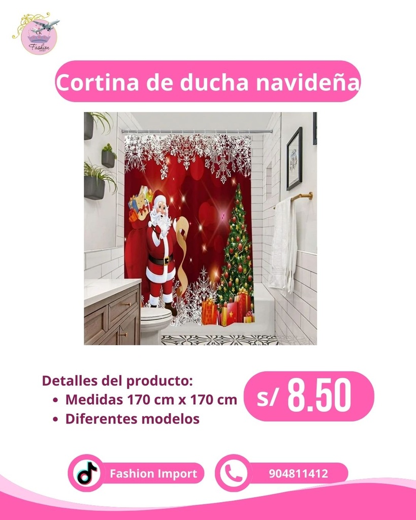 CORTINA DE DUCHA NAVIDEÑA