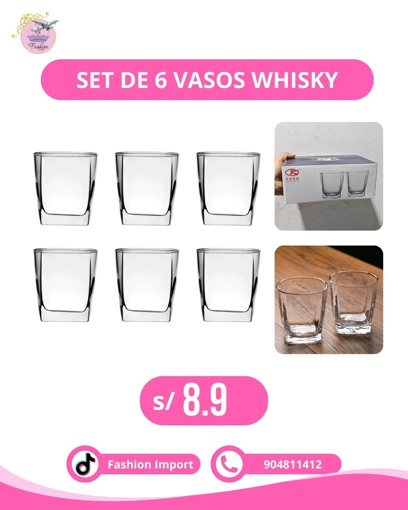 SET DE 6 VASOS WISKY