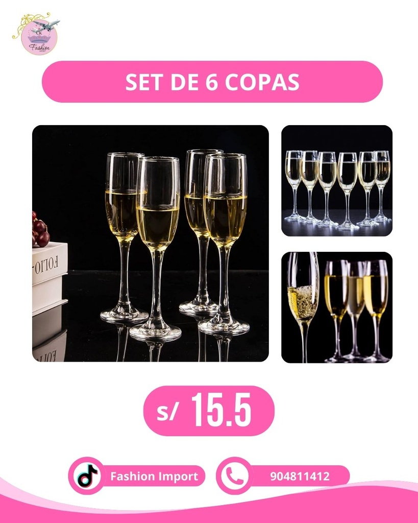 SET DE 6 COPAS