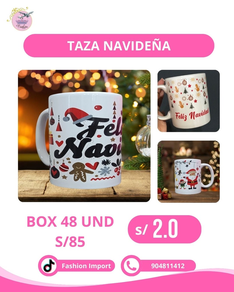 TAZA NAVIDEÑO POR CAJA