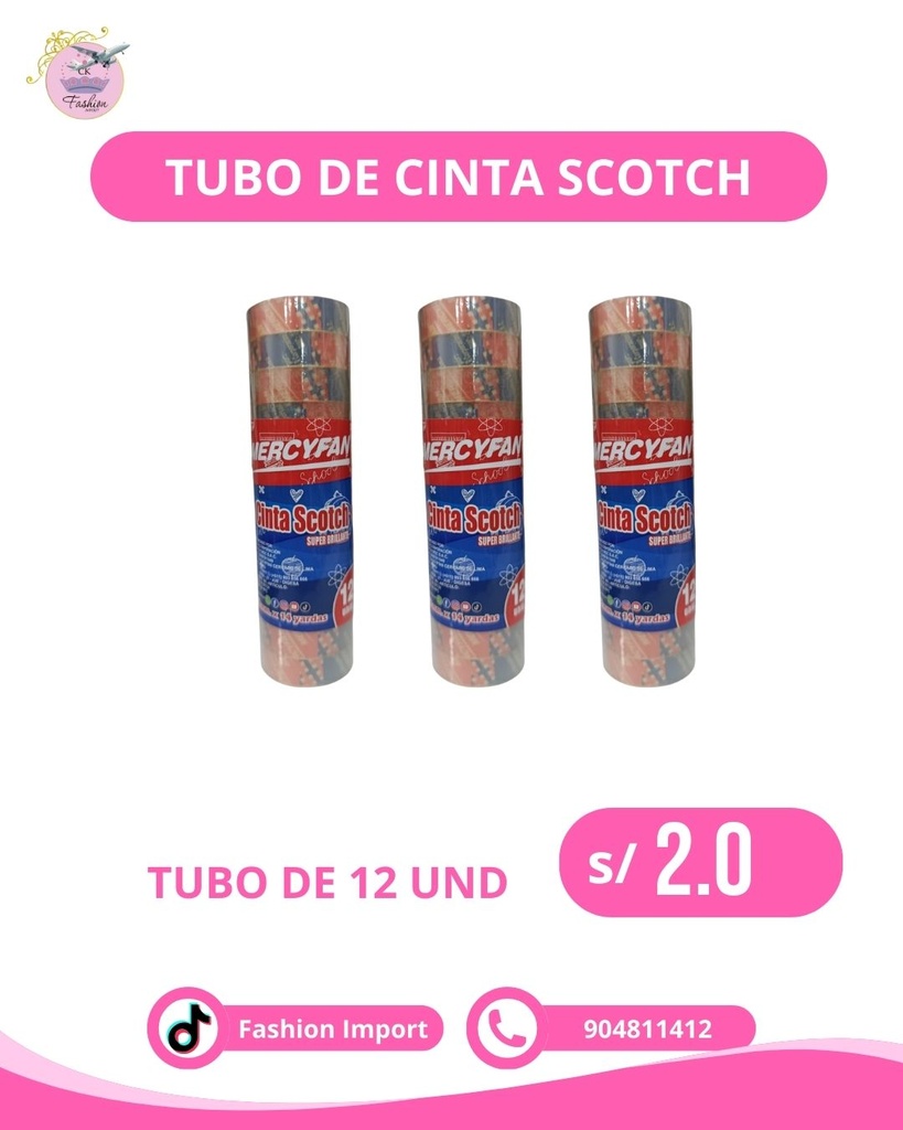 TUBO DE CINTA SCOCH 12 UND