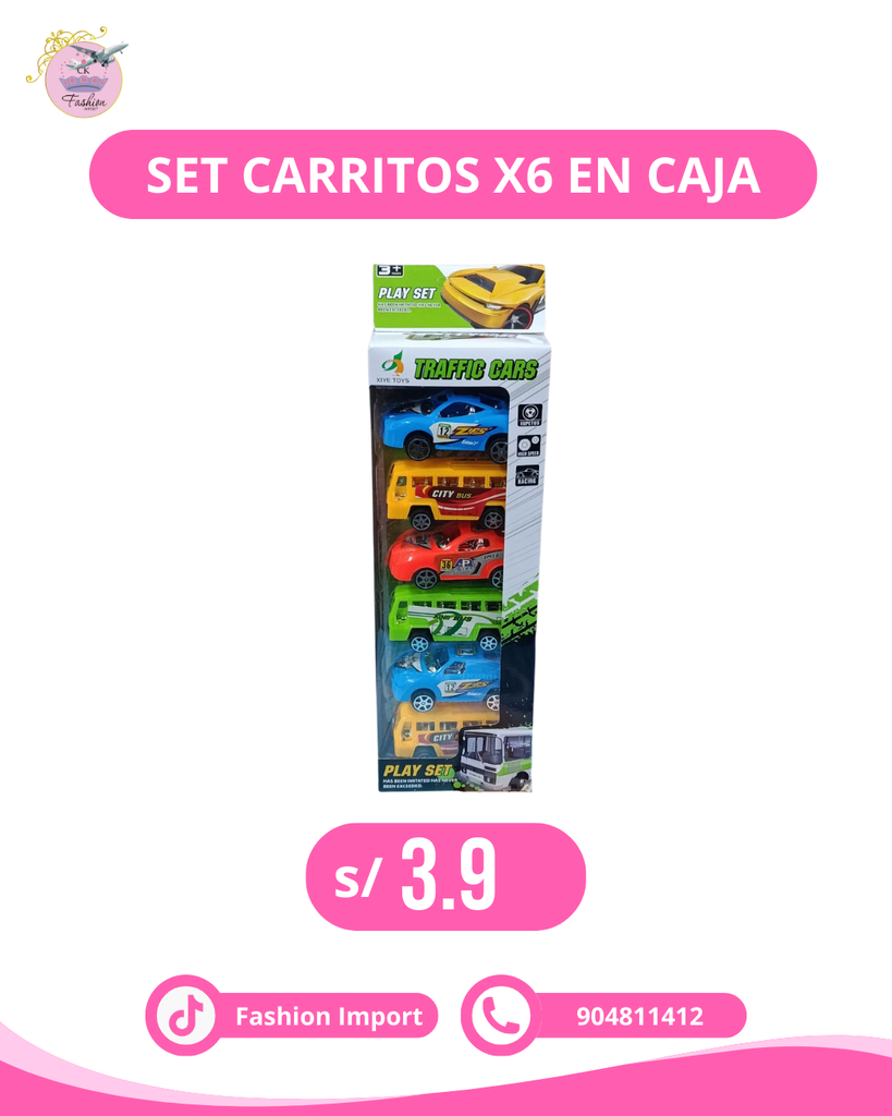 SET DE CARRITOS X6 EN CAJA