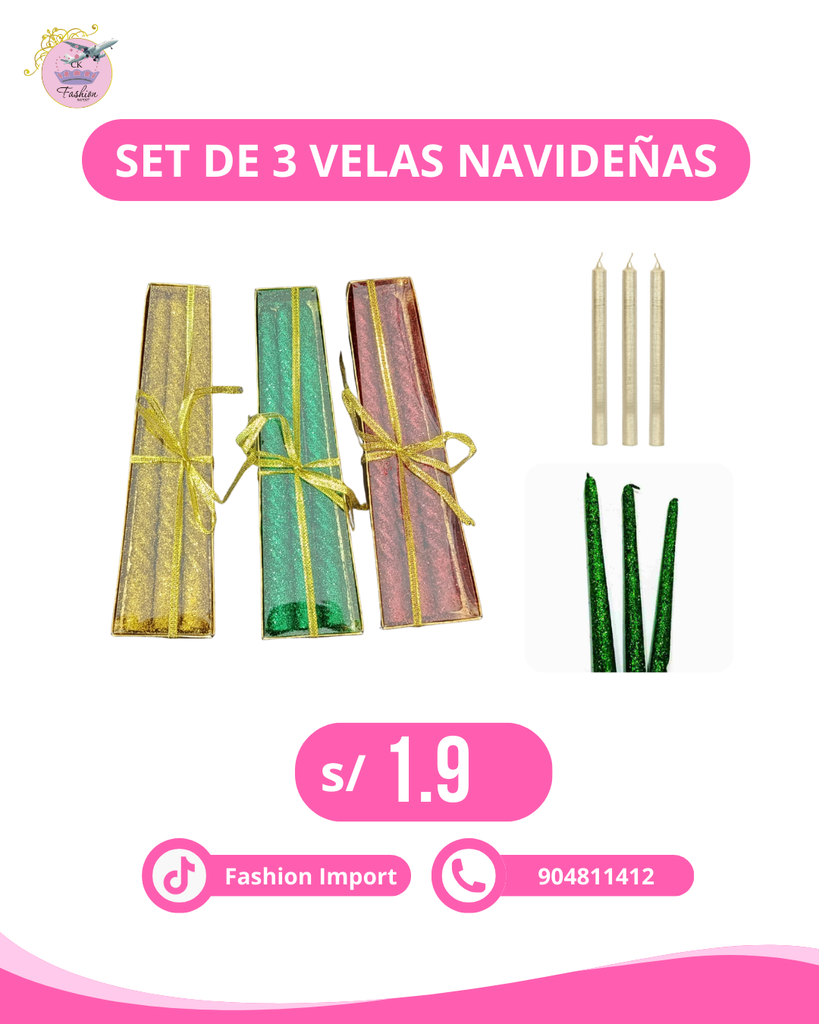 SET DE VELAS NAVIDEÑAS