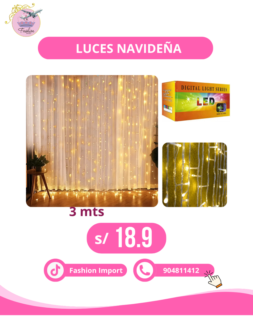 LUCES NAVIDEÑAS 3MTS