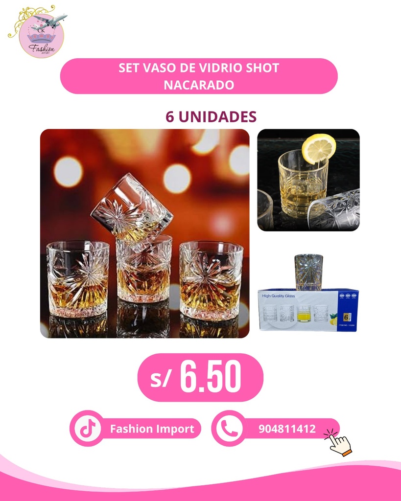 SET VASOS SHOT NACARADO