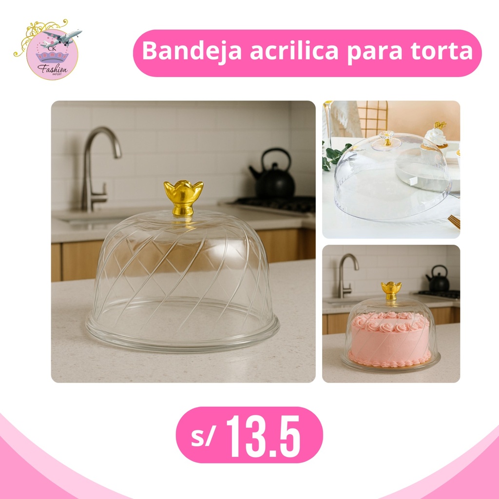 BANDEJA ACRILICA PARA TORTA