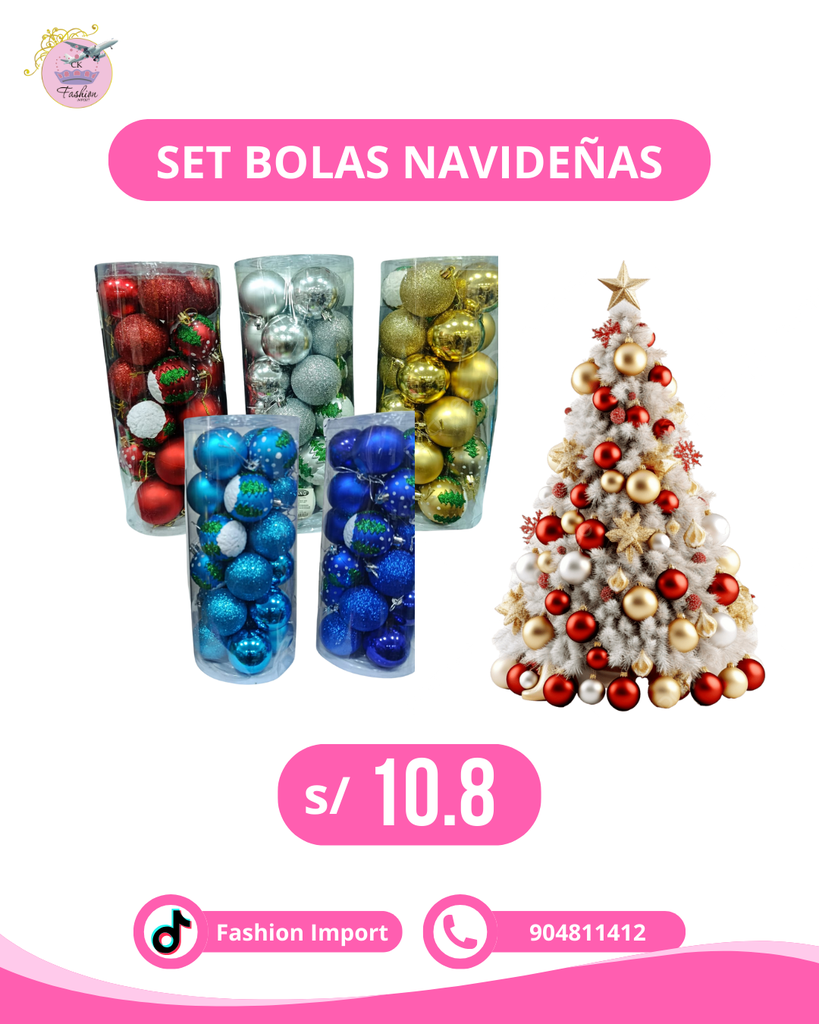 SET DE BOLAS NAVIDEÑAS