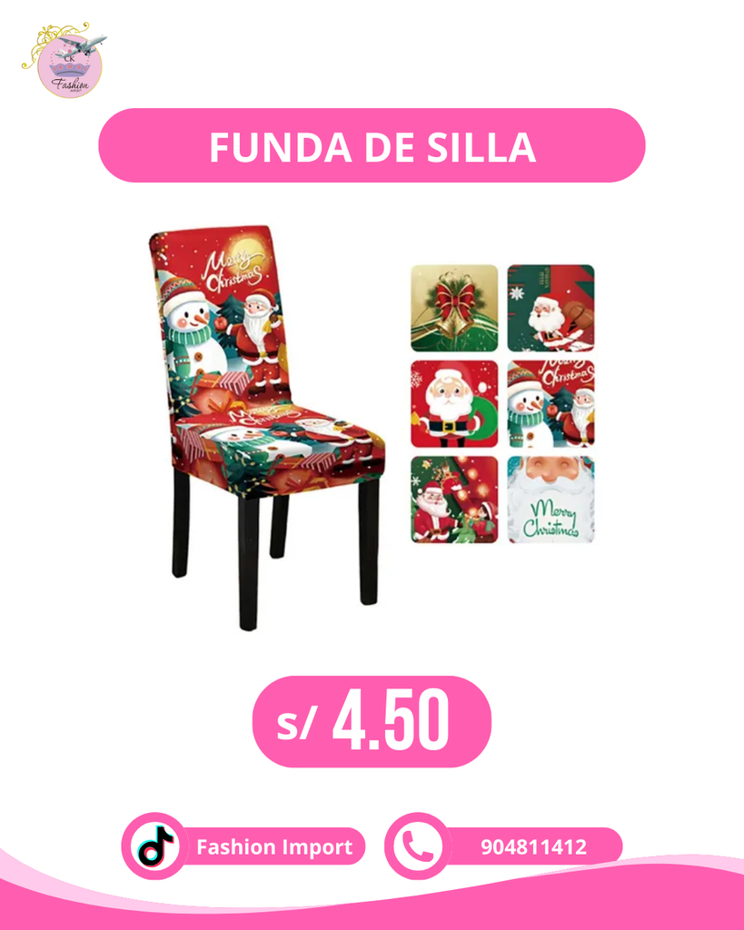 FUNDA DE SILLA NAVIDEÑA