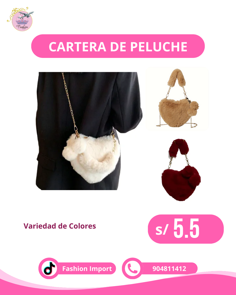 CARTERA PELUCHE CORAZON