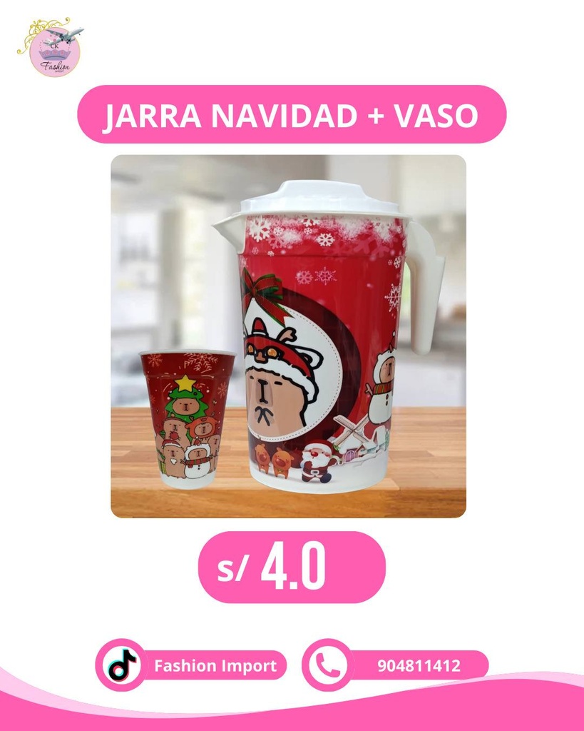 JARRA NAVIDAD + VASO