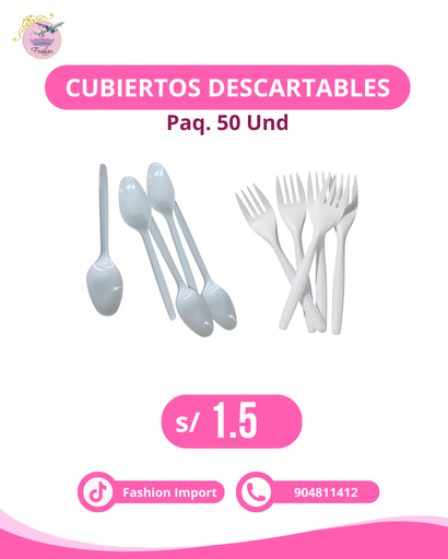 Cubiertos x 50 unid