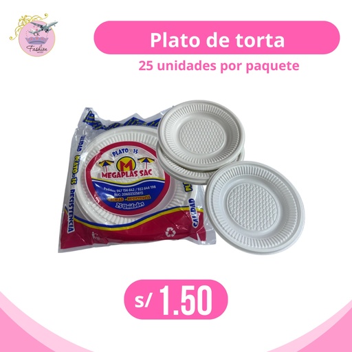 Plato de Torta x 25 Unid.