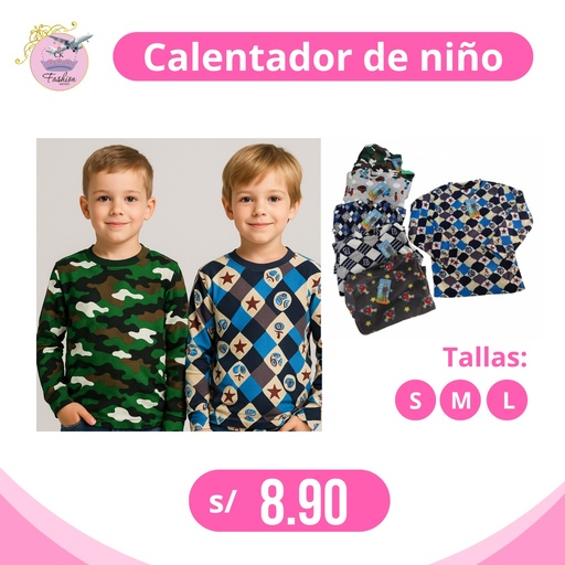 POLO CALENTADOR DE NIÑO CON DISEÑO