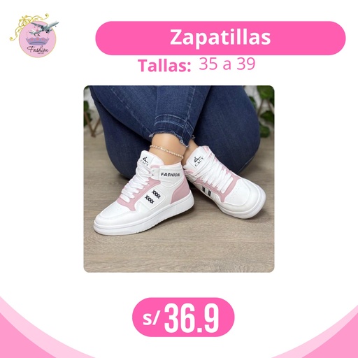BOTINES DE DAMA ROSADA T35 - 39 