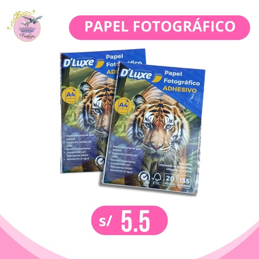 PAPEL FOTOGRAFICO CON ADHESIVO